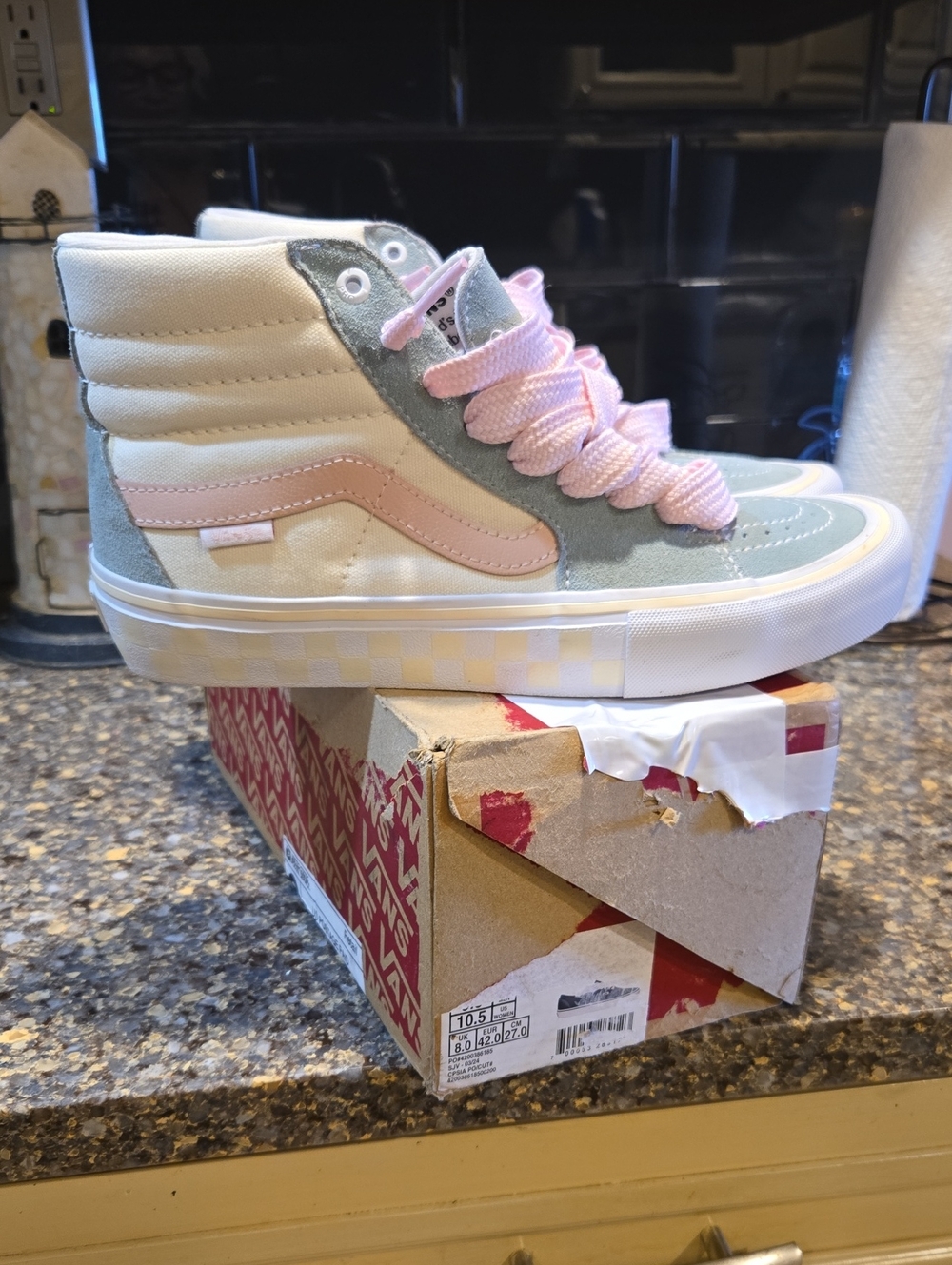 Vans, Nike, Adidas High-Top Skate Sneakers in Pink, Cream & Grey New